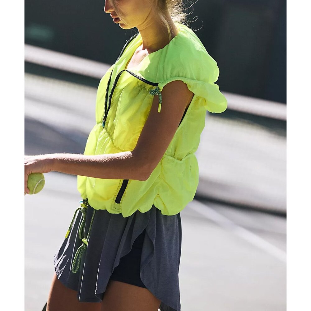 FP Movement by Free People Neon Yellow Hooded Windbreaker Vest - Picture 8 of 12